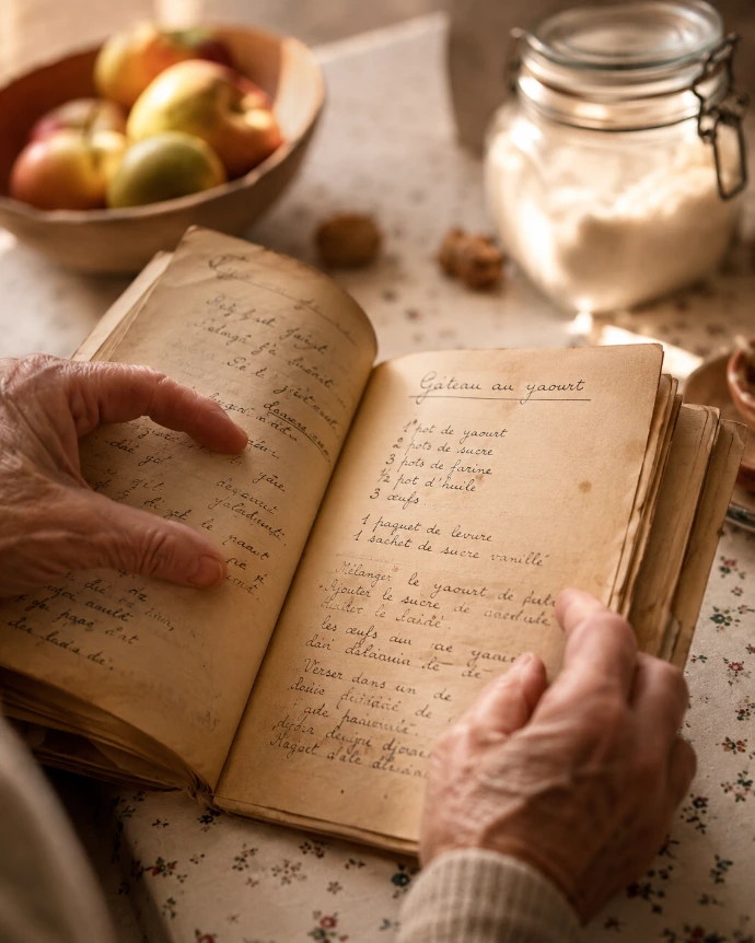 carnet manuscrit de recettes familiales à l’origine de Chez Mich