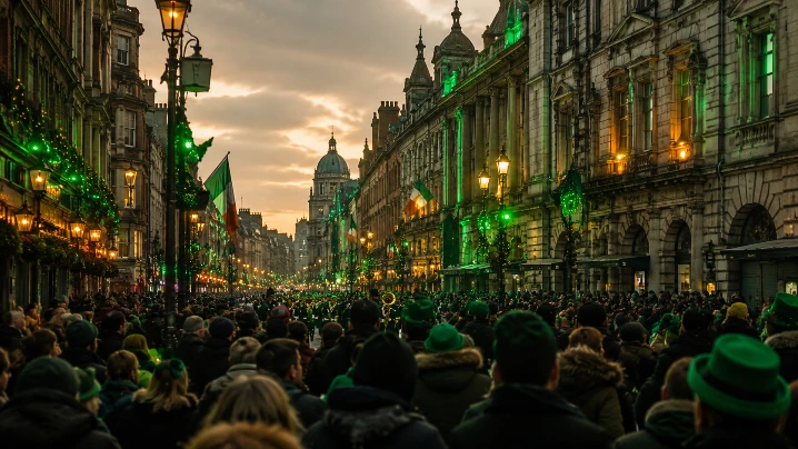 festival de la Saint-Patrick à Dublin avec ambiance verte