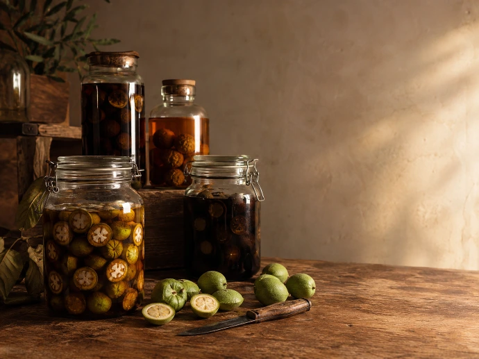 macération de noix vertes transformant l’alcool clair en liqueur noire