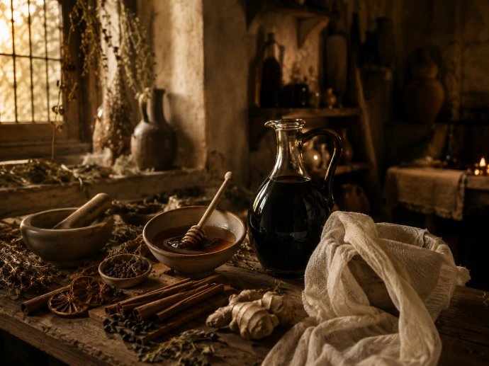  vin médiéval aux épices et au miel pour illustrer l’hypocras