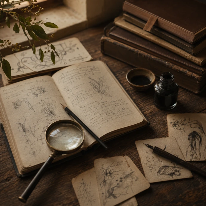 carnet et outils de dessin évoquant le respect des héritages du tatouage