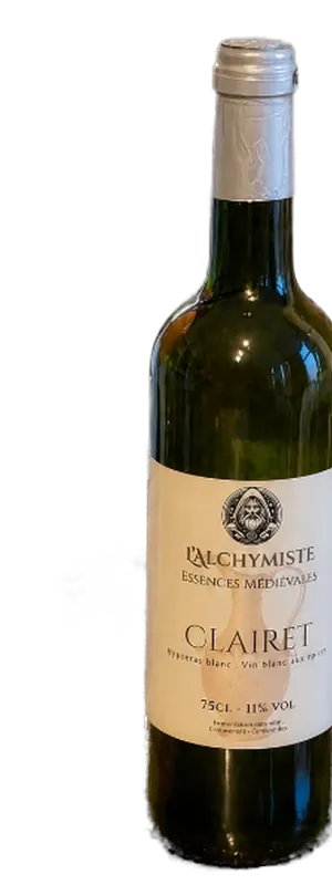 Bouteille de Clairet de L'Alchymiste, hypocras blanc aux épices et au miel