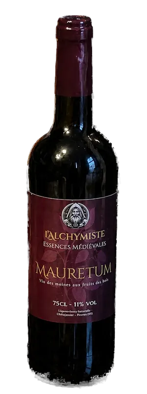 Bouteille de Mauretum de L'Alchymiste, boisson aromatisée à base de vin, au vin rouge et aux fruits des bois